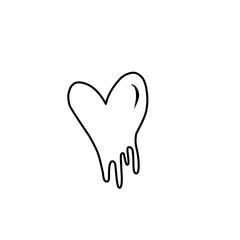 melting heart line icon