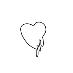 melting heart line icon