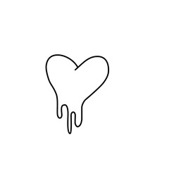 melting heart line icon