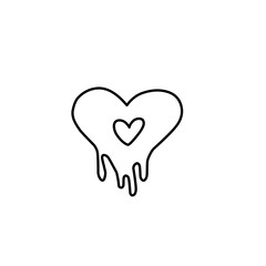 melting heart line icon