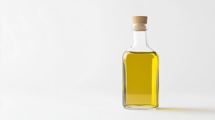 Bottle of cooking oil with cork cap isolated on white background Clipping path : Generative AI