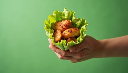 Crispy Chicken Nuggets in a Lettuce Cup.