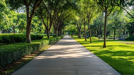 Walk way in Queen Sirikit ParkBangkokThailand : Generative AI
