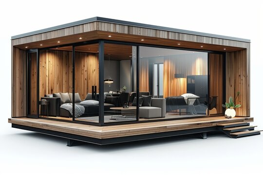 Exotic wooden retreat with open spaces and tropical landscaping ideal for serene living