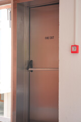 emergency exit door inside of a building 