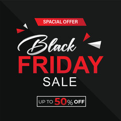 Black Friday sale inscription letters on a black background, horizontal banner, design template. Black Friday design for advertising, banners, leaflets, and flyers.