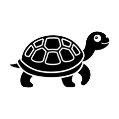 Black silhouette turtle icon and vector illustration