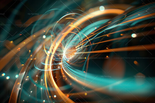 hadron collider and particle decay. AI generative.