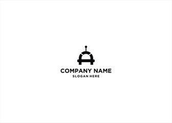 initial letter A robot logo