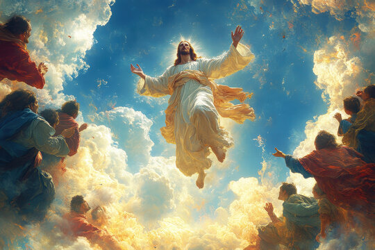 Ascension of Jesus Christ. AI generative.