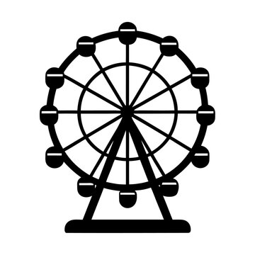 recommend clip art: Ferris wheel silhouette icon and vector illustration