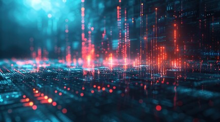 Fototapeta premium Digital Data Flow: Abstract Visualization of Data