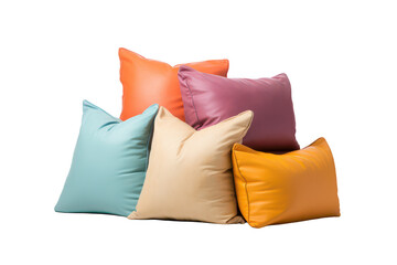 A stack of pillows with different colors and patterns