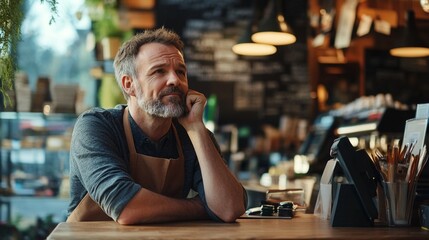 Business owner stressed by declining sales