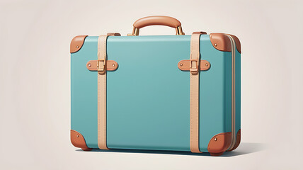 Minimalistic icon of a suitcase with a simple background