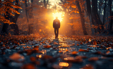 Walking Meditation Practice Mindfulness Background
