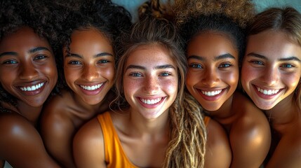 Fototapeta premium Diverse American Faces, Capturing The Beauty Of Unity