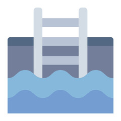 Icon of a swimming pool for aquatic sports and activities.