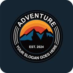 Mountain Logo Outdoor Adventure, Badges, Banners, Emblem Pro Vector