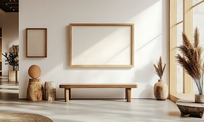 Fototapeta premium Minimalist Interior Design with Wooden Accents