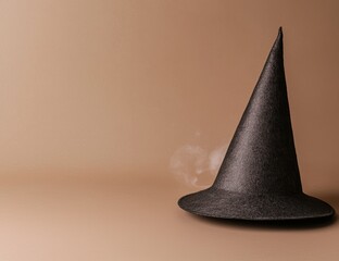 Fototapeta premium Mysterious witch's hat with smoke