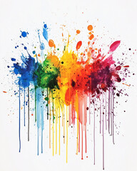 Fototapeta premium Multicolored paint splatter artistic creative