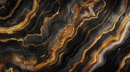 Lavish 3D marble background with rich brown textures and golden details, high-end design