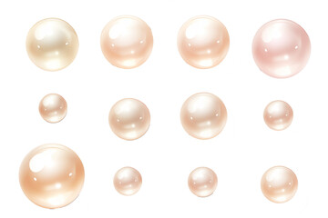 Set of pearl isolated on transparent background