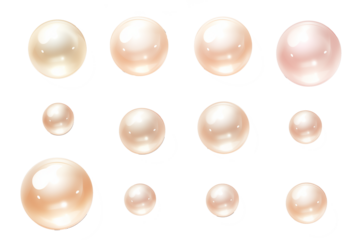 Set of pearl isolated on transparent background