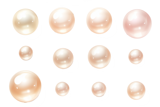 Set of pearl isolated on transparent background