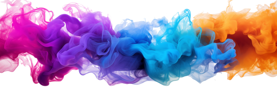  smoke explosion A colorful isolated on white background.