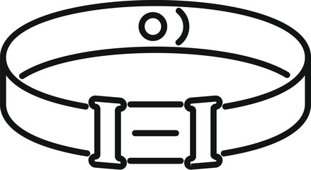 Line icon of a fitness tracker bracelet showing activity progress