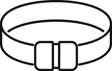 Simple line icon of a belt with double buckle fastening keeping your trousers up, perfect for fashion blogs or clothing stores