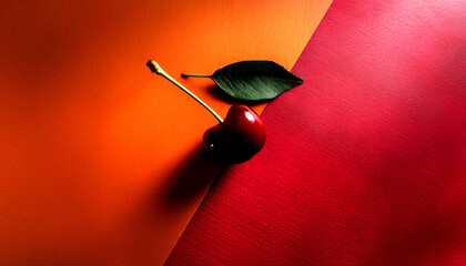 Minimal concept of cherry with autumn theme