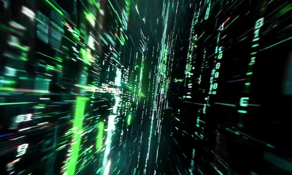 Green code background - hacking in progress
