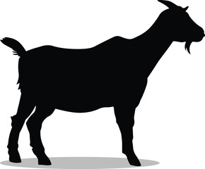 Goat Silhouette, Goat Vector Silhouette, Goat cartoon Silhouette, Goat illustration, Goat icon Silhouette, Goat Silhouette illustration