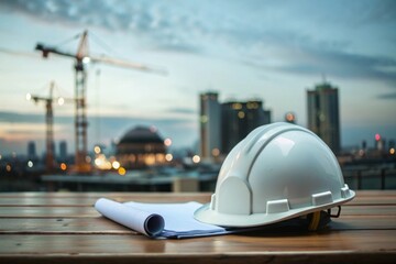 construction site with crane and building