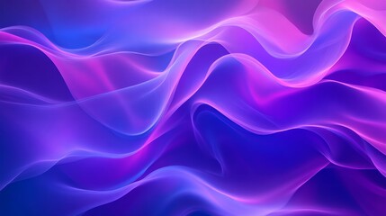 Fototapeta premium Abstract wavy neon light patterns in purple