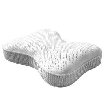 recommend clip art: White contoured memory foam pillow with breathable mesh and transparent background clipart isolate for neck support