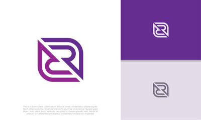 Initials R logo design. Initial Letter Logo. Innovative high tech logo template.	
