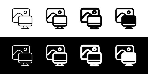 Editable workspace, computer, view, painting vector icon. Remote work, job, profession, freelance. Part of a big icon set family. Perfect for web and app interfaces, presentations, infographics, etc