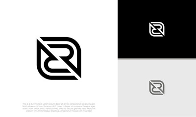 Initials R logo design. Initial Letter Logo. Innovative high tech logo template.	
