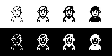 Fototapeta premium Editable person boy wearing t-shirt avatar vector icon. User, profile, identity, persona. Part of a big icon set family. Perfect for web and app interfaces, presentations, infographics, etc