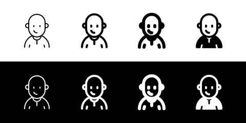 Obraz premium Editable person with clean shaved bald head avatar vector icon. User, profile, identity, persona. Part of a big icon set family. Perfect for web and app interfaces, presentations, infographics, etc