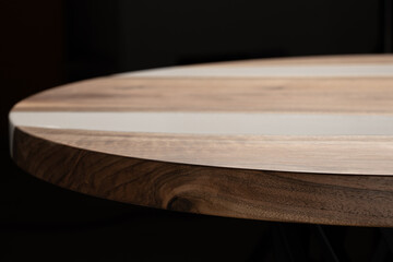 Expensive vintage furniture. The table is covered with epoxy resin and varnished. Luxury quality...