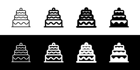 Editable party cake, wedding, birthday vector icon. Bakery, cooking, food. Part of a big icon set family. Perfect for web and app interfaces, presentations, infographics, etc