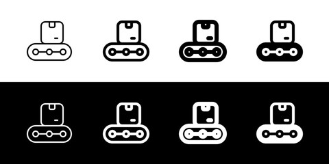 Editable package in conveyor belt vector icon. Shipping, delivery, e-commerce, transport, logistics. Part of a big icon set family. Perfect for web and app interfaces, presentations, infographics, etc