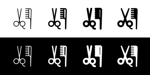 Editable scissors and comb vector icon. Barbershop, lifestyle, grooming. Part of a big icon set family. Perfect for web and app interfaces, presentations, infographics, etc