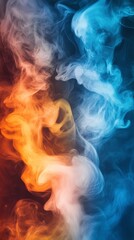 Fototapeta premium Abstract smoke art with blue and orange