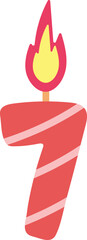 number 7 seven candle birthday anniversary age